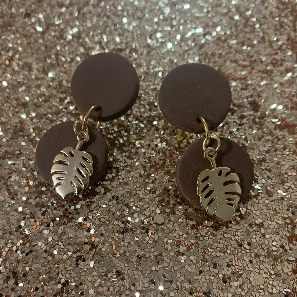 Palm Tree Clay Earrings